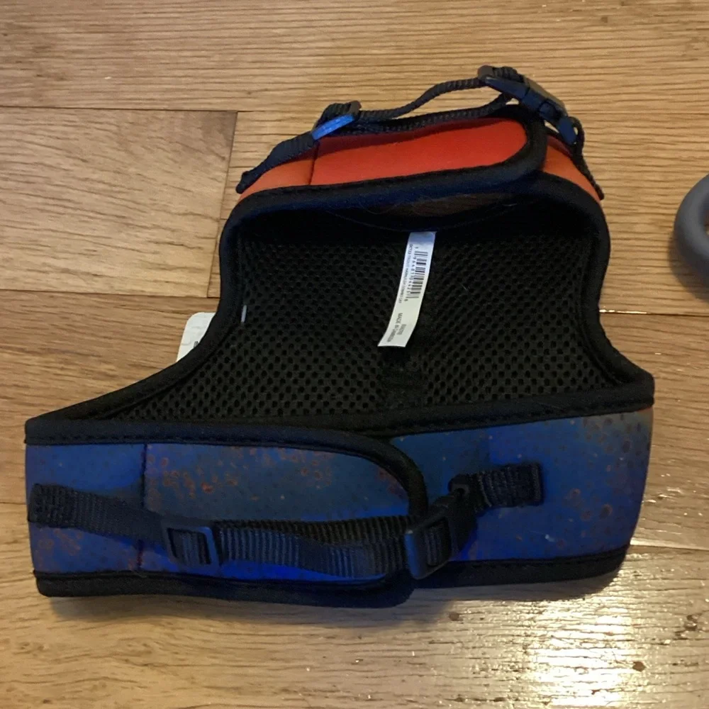 Blueberry Pet Cat Vest Harness & Leash - Orange and Blue